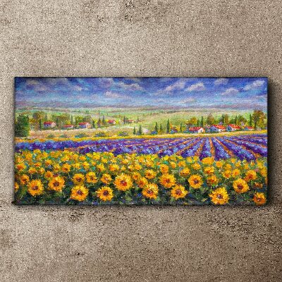 Flower landscape in the sunlight Print on canvas