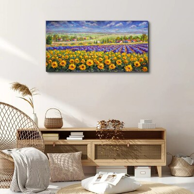 Flower landscape in the sunlight Print on canvas