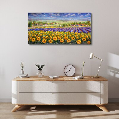 Flower landscape in the sunlight Print on canvas
