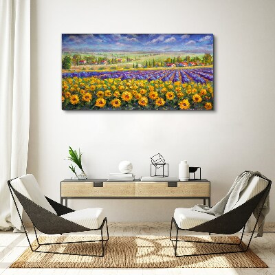 Flower landscape in the sunlight Print on canvas