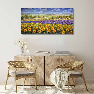 Flower landscape in the sunlight Print on canvas
