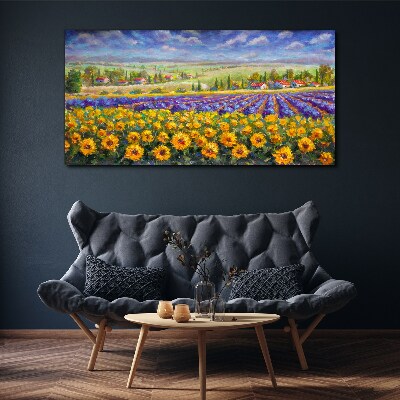Flower landscape in the sunlight Print on canvas