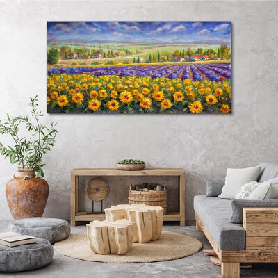 Flower landscape in the sunlight Print on canvas