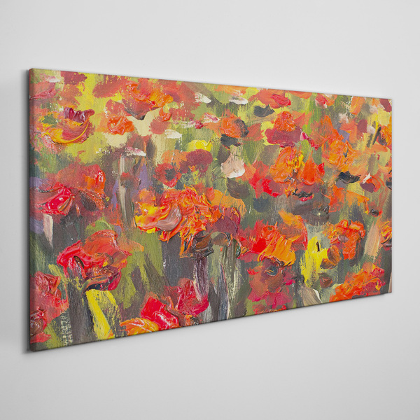 A floral landscape in intense colors Print on canvas