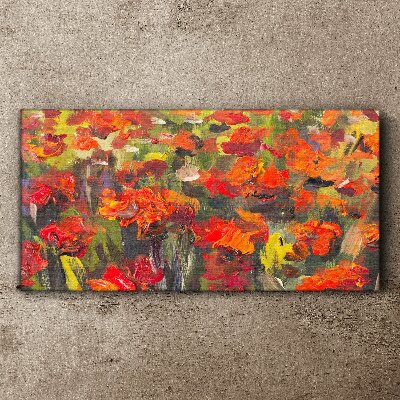 A floral landscape in intense colors Print on canvas
