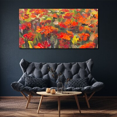 A floral landscape in intense colors Print on canvas
