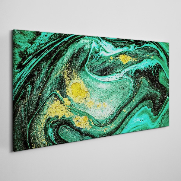Gold accents on a green background Print on canvas