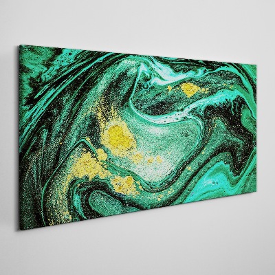 Gold accents on a green background Print on canvas