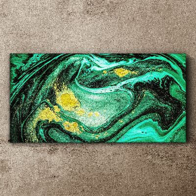Gold accents on a green background Print on canvas