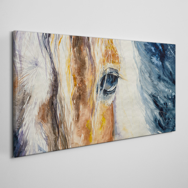 Watercolor horse portrait Canvas wall art
