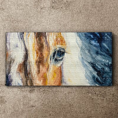 Watercolor horse portrait Canvas wall art