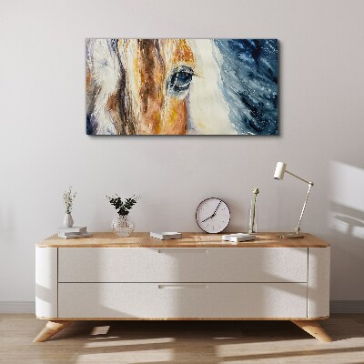 Watercolor horse portrait Canvas wall art