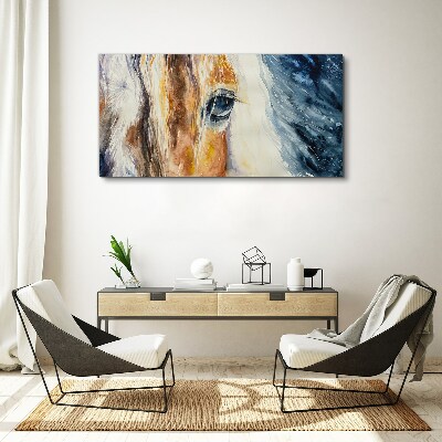 Watercolor horse portrait Canvas wall art