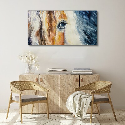Watercolor horse portrait Canvas wall art