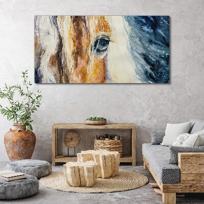 Watercolor horse portrait Canvas wall art