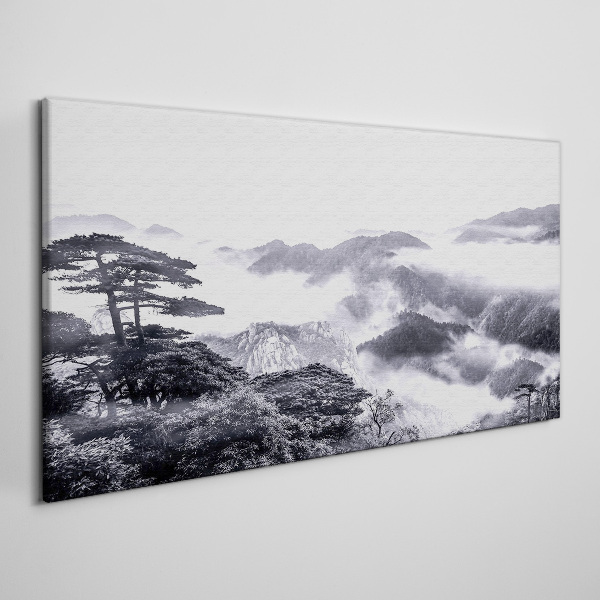 Misty mountain panorama Print on canvas