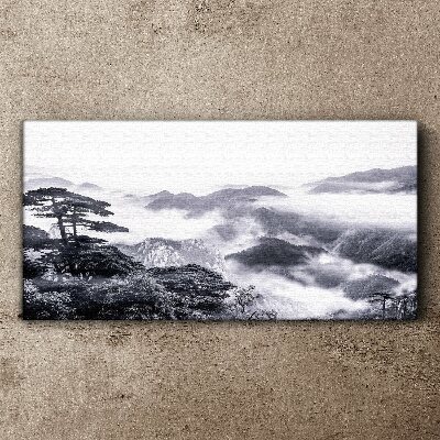 Misty mountain panorama Print on canvas