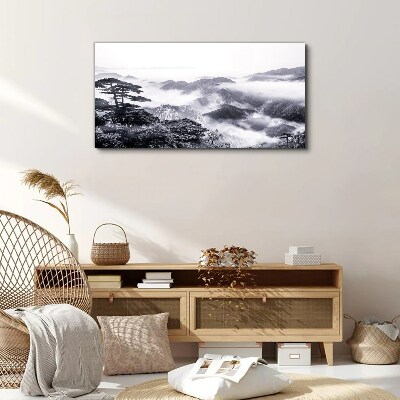 Misty mountain panorama Print on canvas