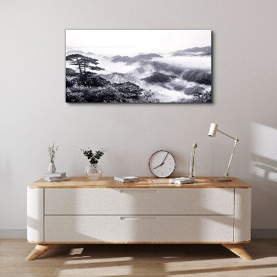 Misty mountain panorama Print on canvas