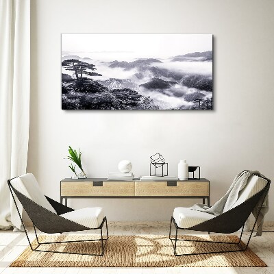 Misty mountain panorama Print on canvas