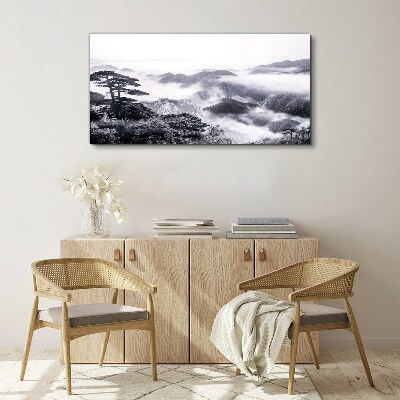 Misty mountain panorama Print on canvas