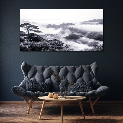 Misty mountain panorama Print on canvas