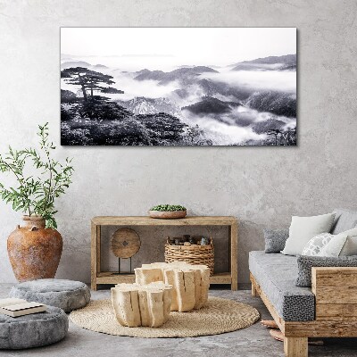Misty mountain panorama Print on canvas