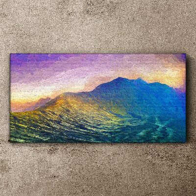 Waves in the setting sun Print on canvas
