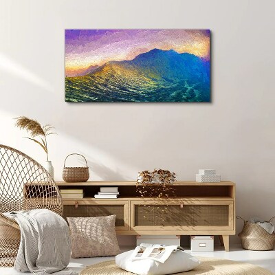 Waves in the setting sun Print on canvas