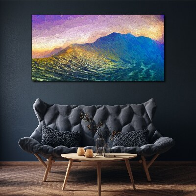 Waves in the setting sun Print on canvas