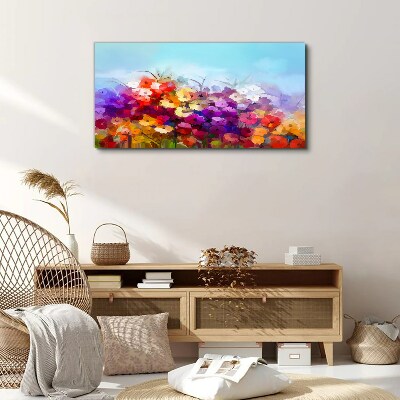 Colorful floral landscape in spring Print on canvas