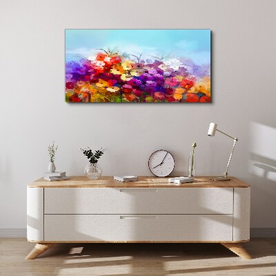 Colorful floral landscape in spring Print on canvas