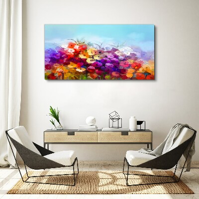 Colorful floral landscape in spring Print on canvas