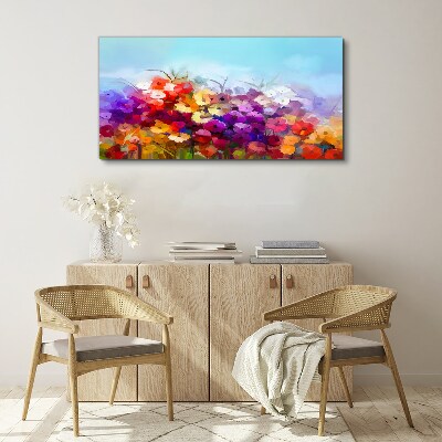 Colorful floral landscape in spring Print on canvas
