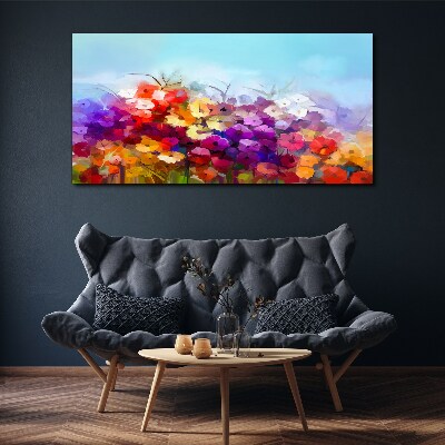 Colorful floral landscape in spring Print on canvas