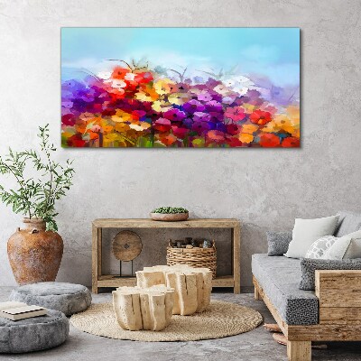 Colorful floral landscape in spring Print on canvas