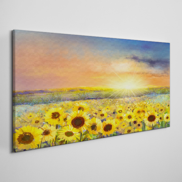 Sunny flower field Canvas wall art