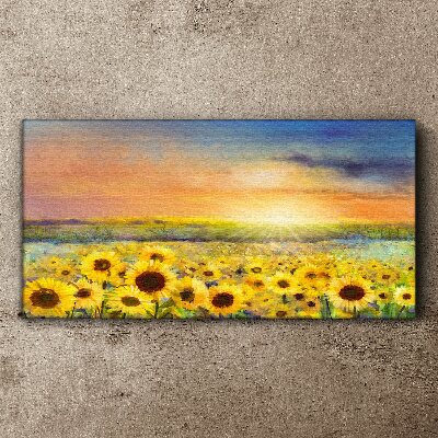 Sunny flower field Canvas wall art