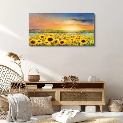 Sunny flower field Canvas wall art