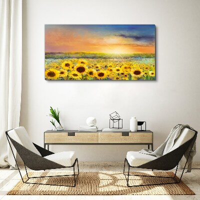Sunny flower field Canvas wall art