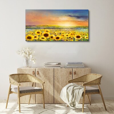 Sunny flower field Canvas wall art