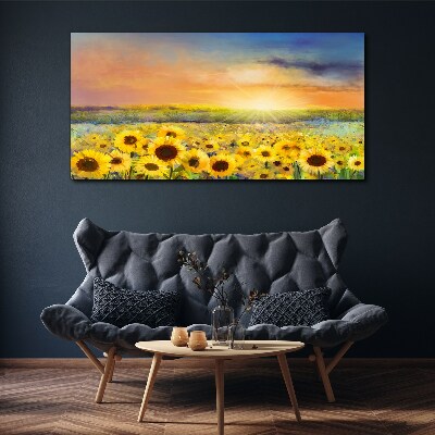 Sunny flower field Canvas wall art
