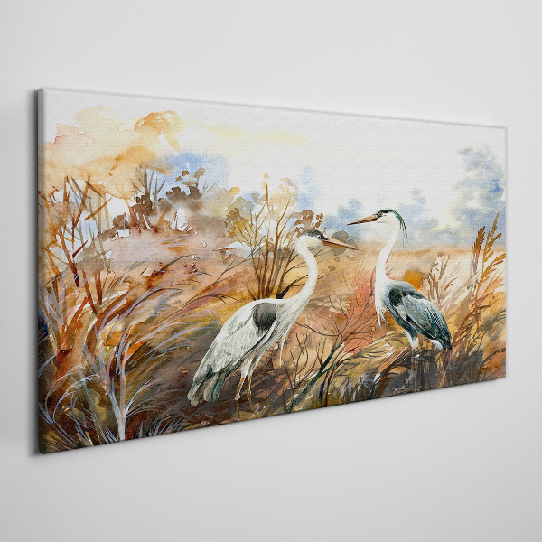Idyll among the storks Print on canvas