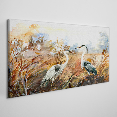 Idyll among the storks Print on canvas