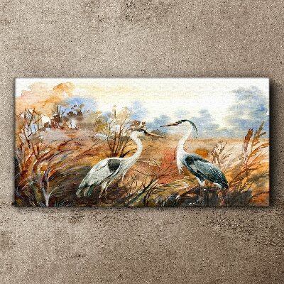 Idyll among the storks Print on canvas
