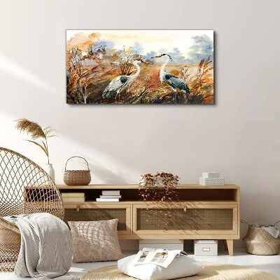 Idyll among the storks Print on canvas