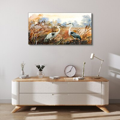 Idyll among the storks Print on canvas
