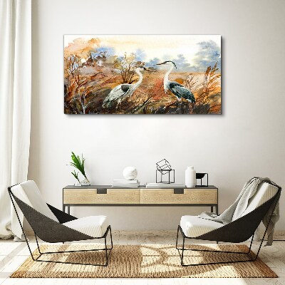 Idyll among the storks Print on canvas