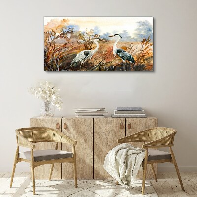 Idyll among the storks Print on canvas