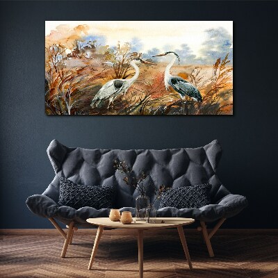 Idyll among the storks Print on canvas